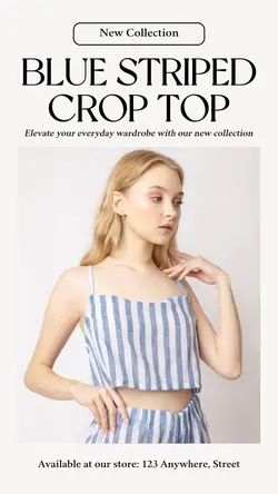 Striped Crop Top Display Instagram Story