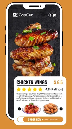 food and beverage chicken wings product display