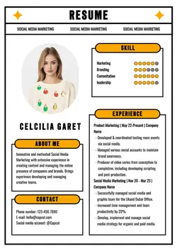 Non-marketing Resume White And Yellow Minimalist