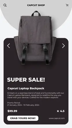 Fashion Backpack Sale Instagram Story