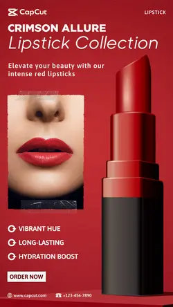 Beauty and Personal care Lipstick Display Instagram Story Red Style