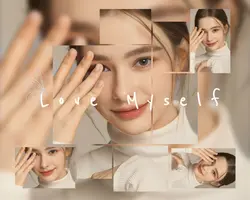 Non-marketing photo collage multi picture grid photo blur