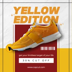 Fashion Sport Shoes Instagram Post Yellow Red