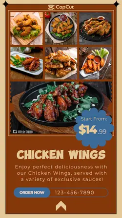 Food & Beverage Chicken Wings Instagram Story