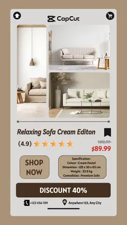 Comercial Display Relaxing Sofa
