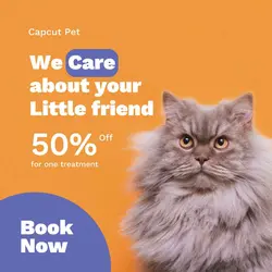 Orange Pet Care Promo Instagram Post