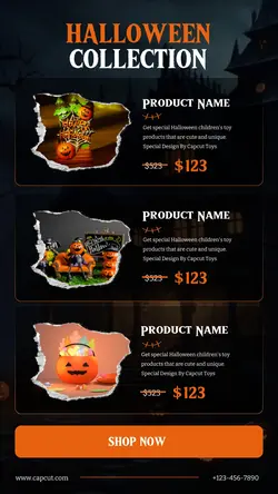 Halloween Black Product Display Instagram Story