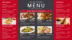 Food Chinese Restaurant Menu