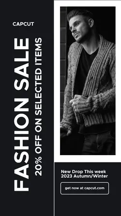 Black White Minimal Fashion Promo Story