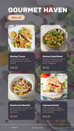 Food Menu List Tiktok Post