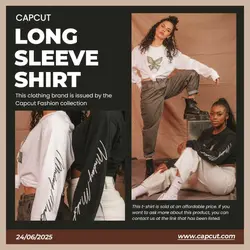 Black Brown Minimalist Fashion Shirt Product Display Instagram Post