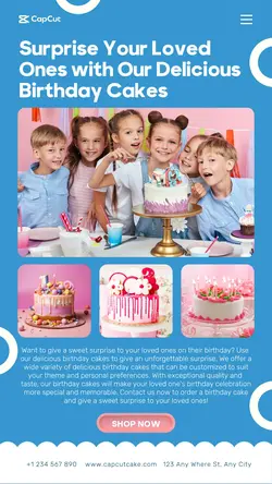 Birthday cake Product Display Insta Story