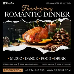 Thanksgiving Dinner Event Promotion Instagram Post