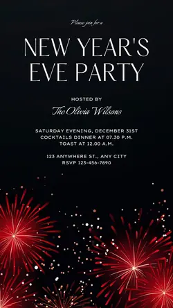 New Year's Party Invitaion Instagram Story