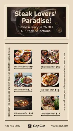 Food promotion instagram story