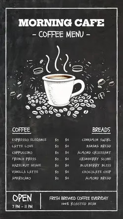 Blackboard Coffee Menu for Instagram Story