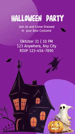 Halloween Purple Invitation Instagram Story 