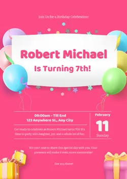 Non-Marketing Invitation-Birthday