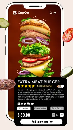 food and beverage extra burger display