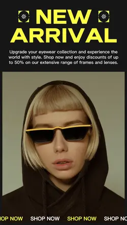 Black Modern Eyewear Sales Promotion Story