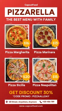 Pizza The Best Menu Instagram Story