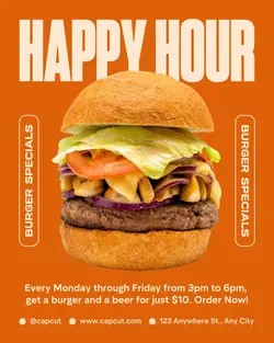 Happy Hour Burger Deals Instagram Post