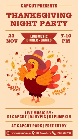 Thanksgiving Night Party Poster Promotion TikTok