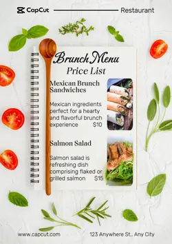 NON-MARKETING BRUNCH MENU PRICE LIST