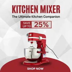 E-commerce Electronics Mixer Product Display Red and Gray