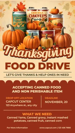 Thanksgiving Food Drive Invitation