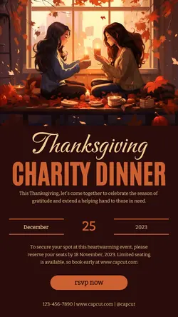 Thanksgiving Charity Dinner Instagram Story