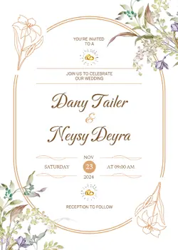 Beige Flower Watercolor Invitation Design