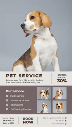 Grey Pet Service Promotion Instagram Post