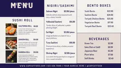 Food Japanese Sushi Menu