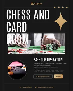 Entertainment Chess and card room Event promotion