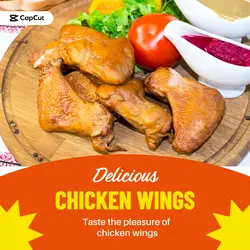 Delicious Chicken Wings for Instagram Post