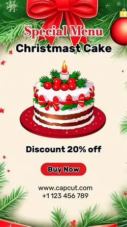 Christmas cake Menu Promotion Instagram Story