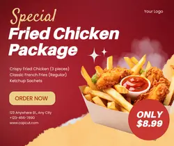 Food Promotion Fried Chicken Restaurant Facebook Post