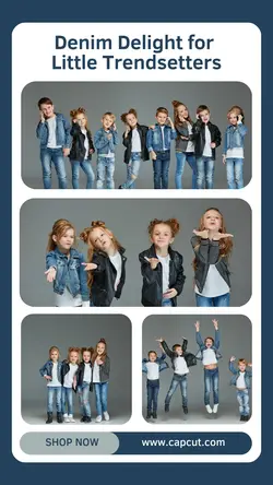 Fashion Kids Denim Style Product Display