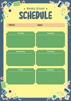 Non-marketing School Weekly Schedule Playful Style