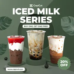Dark Green Iced Milk Series Template