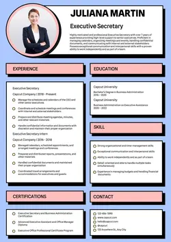 Business Resume Executive Secretary