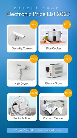 Electronic Price List Instagram Story
