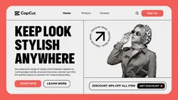 White and Pink Modern Fashion Store Promotion Website