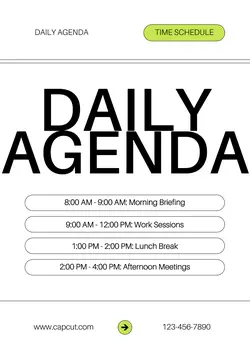 Non-Marketing Time Schedule White Minimalist