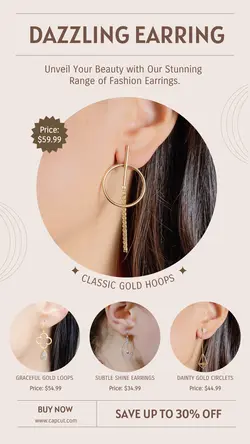 Dazzling Earring Display Product Instagram Story