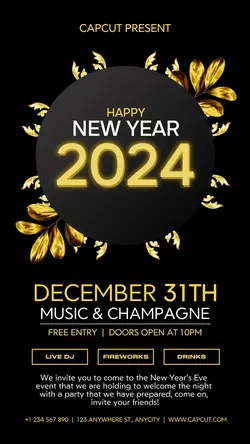 CapCut Presents New Year Party Instagram Story