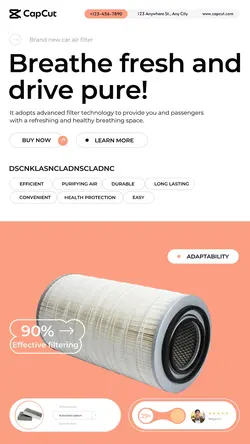 Auto parts Air filter element Exhibit Simple