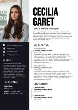 Non-marketing Resume Black Minimalist