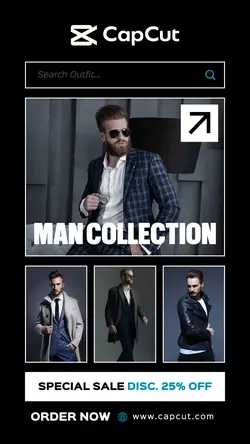 4 Multi-product Image + Men's Clothes Promotion UI Style